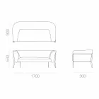 Moderne sofa til udendørs eller indendørs aftageligt design Fremstillet i Italien - Carmine Viadurini