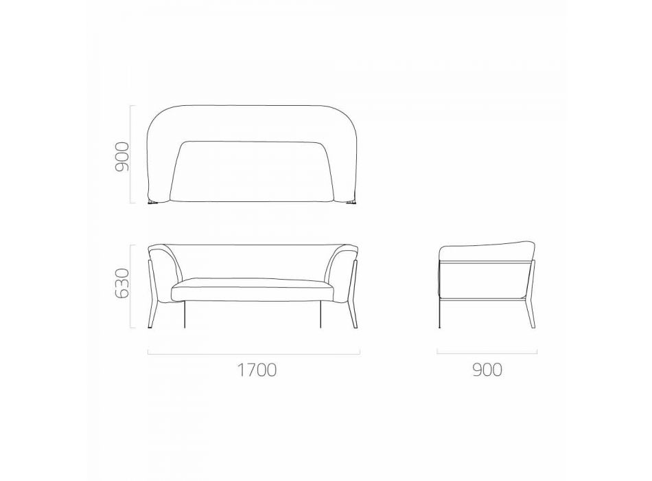 Moderne sofa til udendørs eller indendørs aftageligt design Fremstillet i Italien - Carmine Viadurini