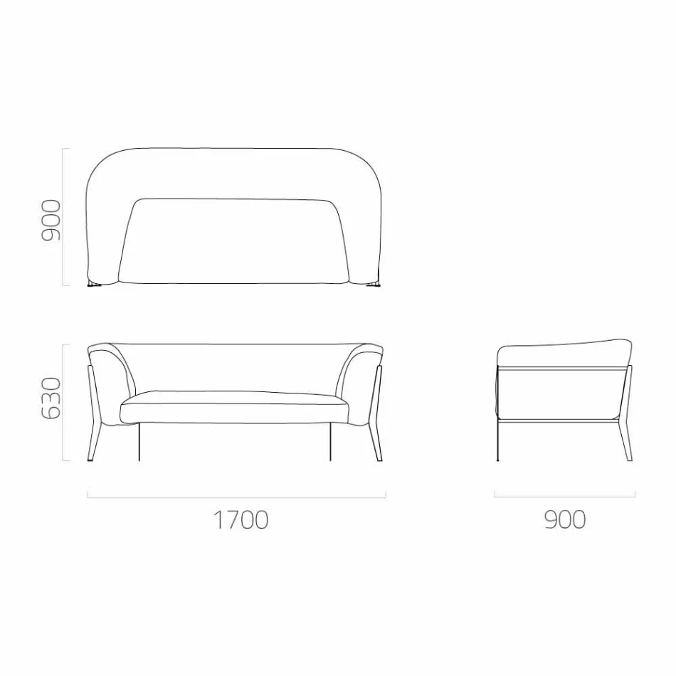 Moderne sofa til udendørs eller indendørs aftageligt design Fremstillet i Italien - Carmine Viadurini