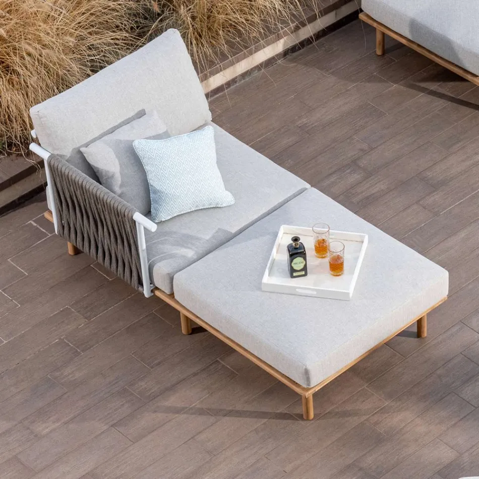 Modulær havesofa med 2 reb-ryglæn - Bellatrix Viadurini