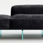 Saphir - Moderne modulær sofa med glasbase, fremstillet i Italien Viadurini