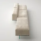 Saphir - Moderne modulær sofa med glasbase, fremstillet i Italien Viadurini