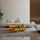 Saphir - Moderne modulær sofa med glasbase, fremstillet i Italien Viadurini