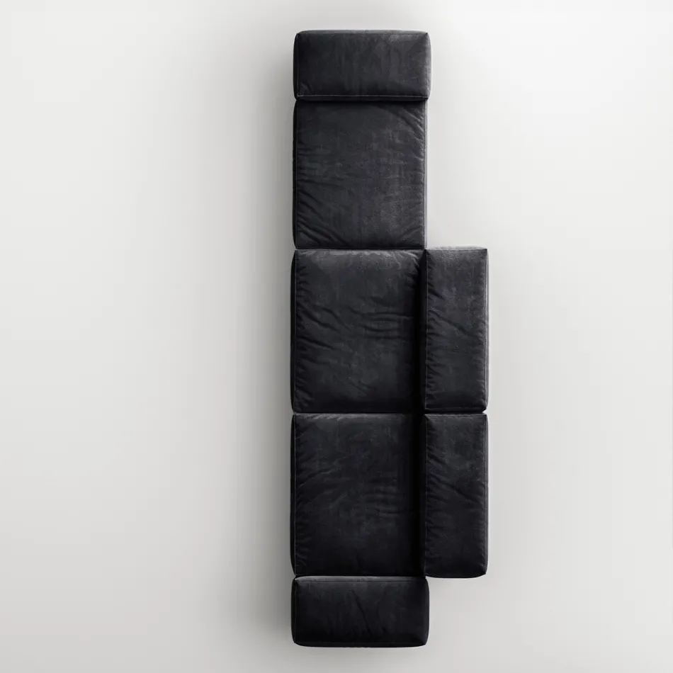 Saphir - Moderne modulær sofa med glasbase, fremstillet i Italien Viadurini