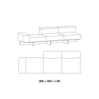 Saphir - Moderne modulær sofa med glasbase, fremstillet i Italien Viadurini