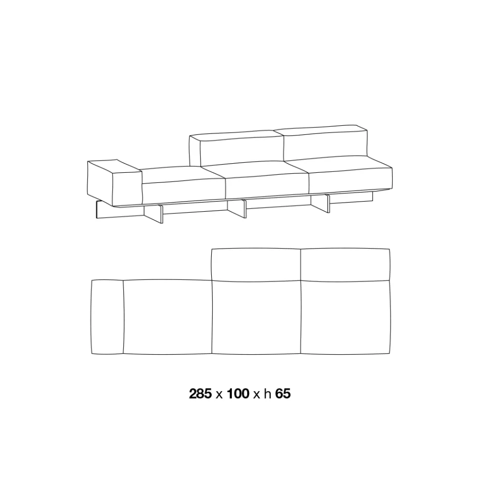 Saphir - Moderne modulær sofa med glasbase, fremstillet i Italien Viadurini
