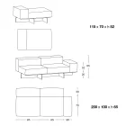 Saphir - Moderne modulær sofa med glasbase, fremstillet i Italien Viadurini