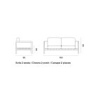 Udendørs sofa 2 eller 3 sæder i teaktræ med pudesæt inkluderet Fremstillet i Italien - Liberato Viadurini