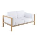 Udendørs sofa 2 eller 3 sæder i teaktræ med pudesæt inkluderet Fremstillet i Italien - Liberato