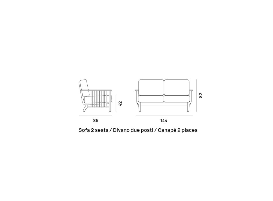 Udendørs sofa 2 eller 3 sæder i teak lavet i Italien med puder - søvnig Viadurini