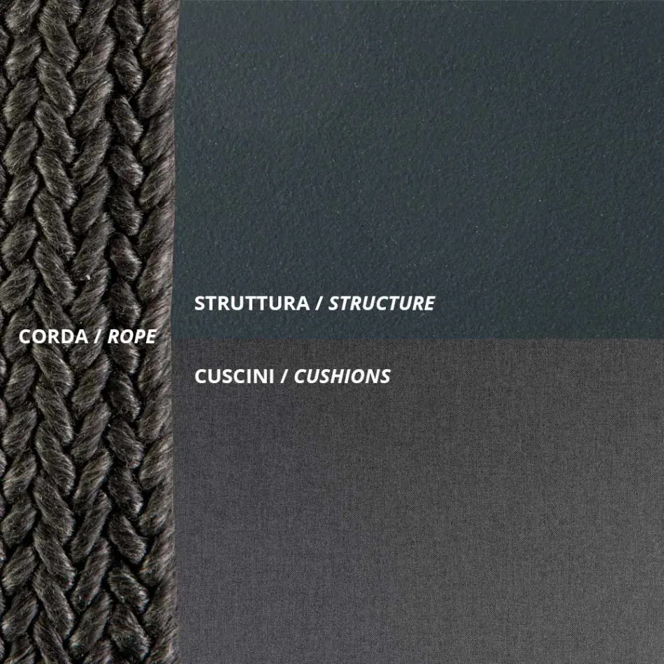 Udendørs sofa i stål Forskellige størrelser og hynder medfølger Made in Italy - Bronn Viadurini