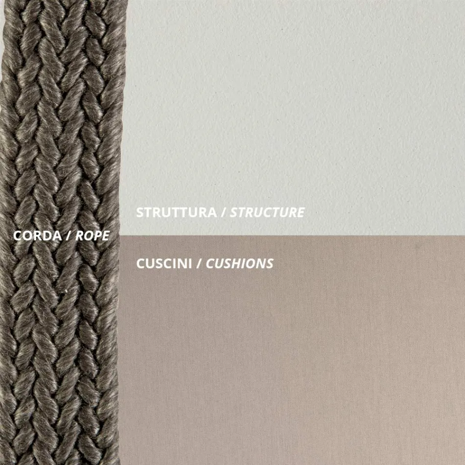 Udendørs sofa i stål Forskellige størrelser og hynder medfølger Made in Italy - Bronn Viadurini