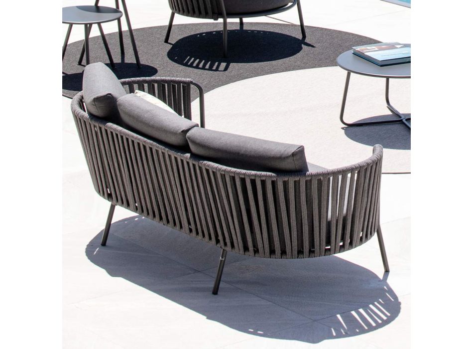 Udendørs sofa i stål Forskellige størrelser og hynder medfølger Made in Italy - Bronn Viadurini
