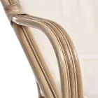 2-personers udendørs sofa til haven i rattan hvide puder - Maurizia Viadurini