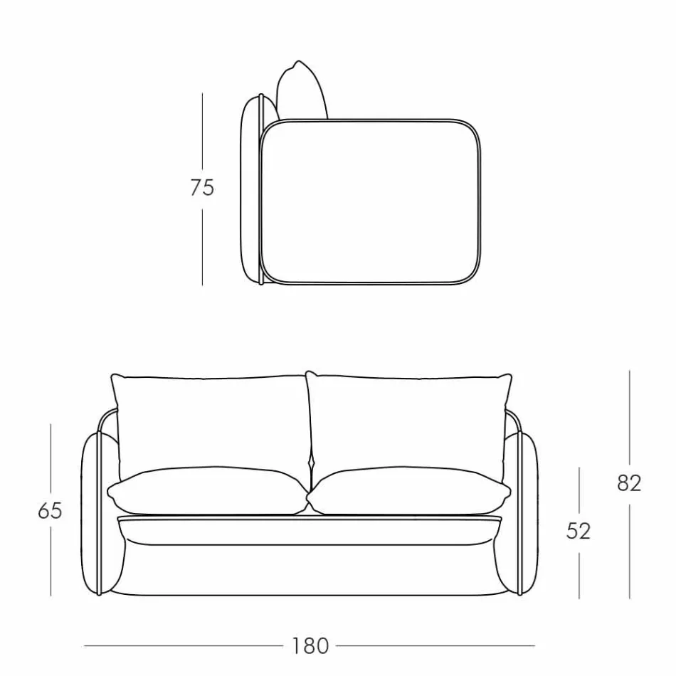 2-personers udesofa i stof eller læder - Mara by Slide Viadurini