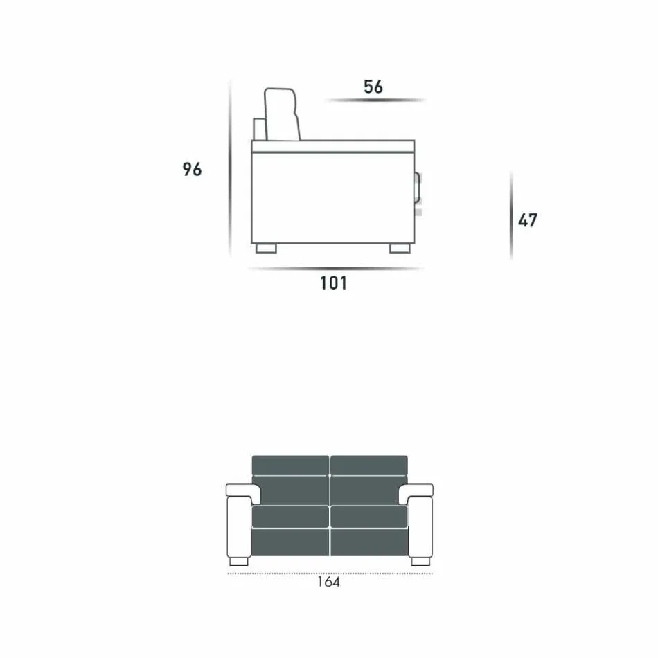 2-pers. Elektrisk afslappende sofa, 2 Lilia elektriske sæder, fremstillet i Italien Viadurini