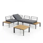 Sofa, der kan ombygges til chaiselong med justerbart ryglæn og sofabord - Finir Viadurini