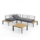 Sofa, der kan ombygges til chaiselong med justerbart ryglæn og sofabord - Finir Viadurini