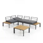 Sofa, der kan ombygges til chaiselong med justerbart ryglæn og sofabord - Finir Viadurini