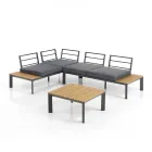 Sofa, der kan ombygges til chaiselong med justerbart ryglæn og sofabord - Finir Viadurini