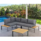 Sofa, der kan ombygges til chaiselong med justerbart ryglæn og sofabord - Finir Viadurini