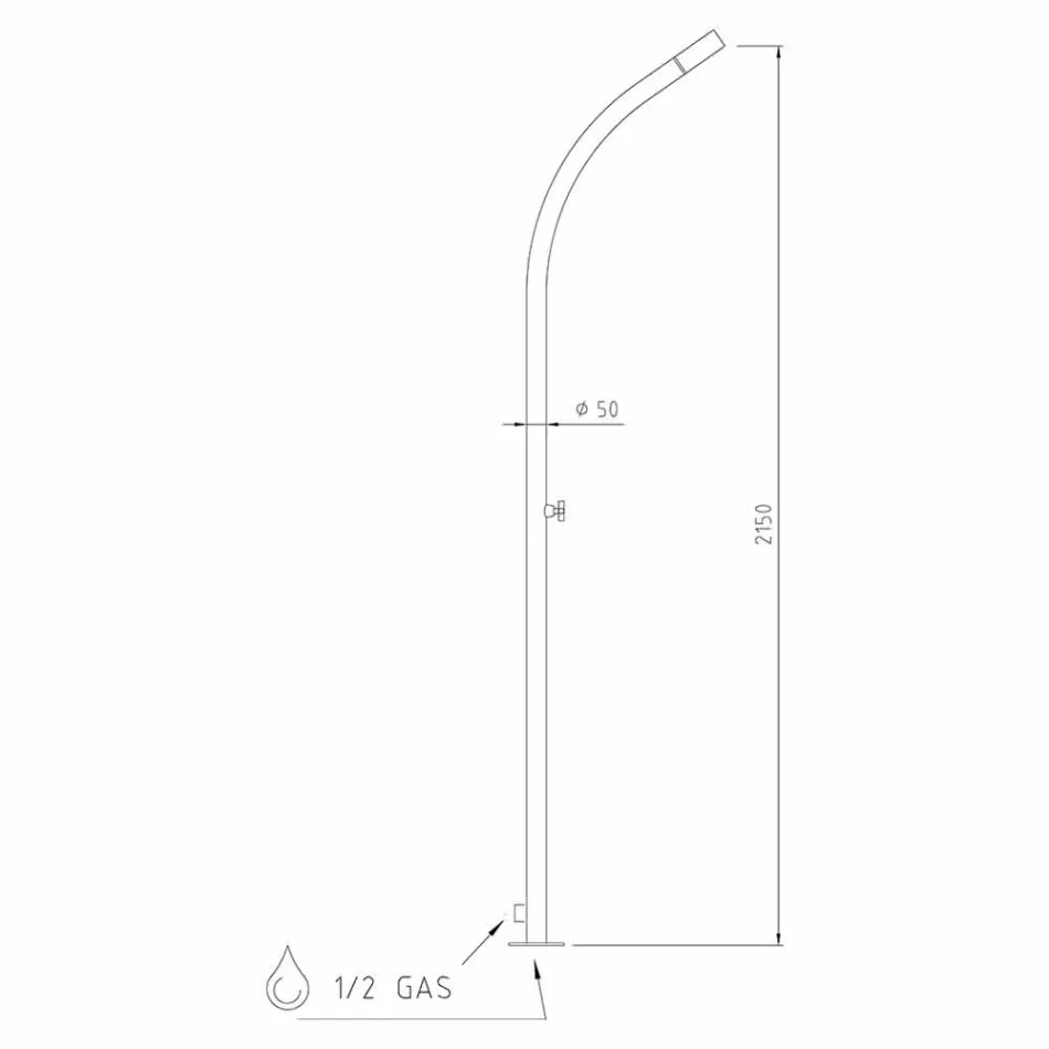 Havebruser med indbygget brusehoved i rustfrit stål Made in Italy - Yuki Viadurini