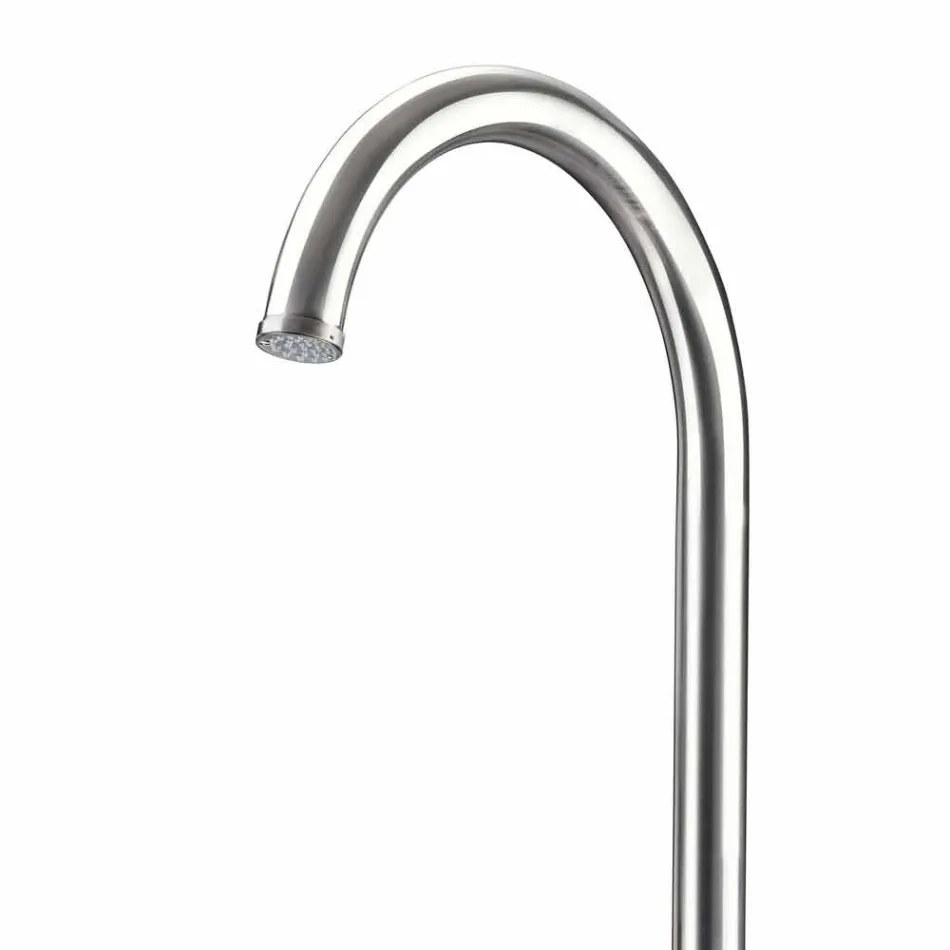 Forkromet rustfrit stål havebruser med fodvask fremstillet i Italien - Marlen Viadurini