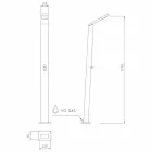 Solhavebrusebad i stål med vandfaldstråle fremstillet i Italien - Werner Viadurini