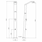 Solhavebrusebad i sortmalet rustfrit stål fremstillet i Italien - Werner Viadurini