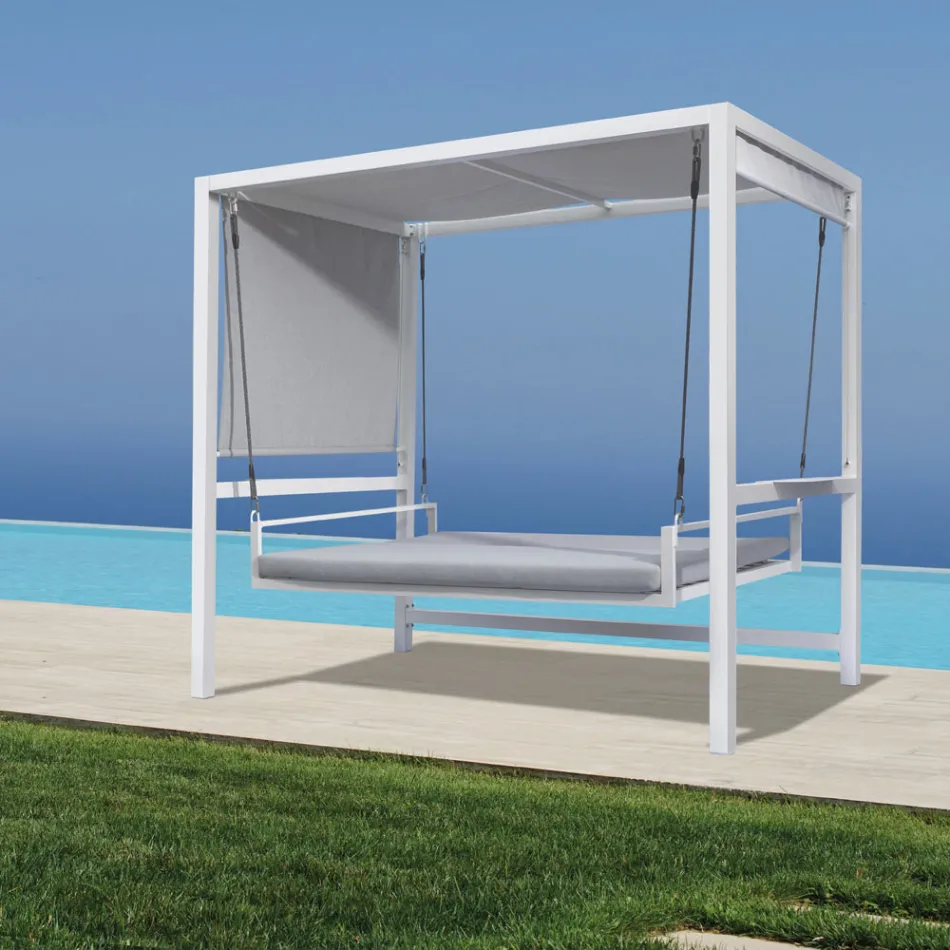 Ophængt havegynge lavet af malet aluminium - Broccard Viadurini