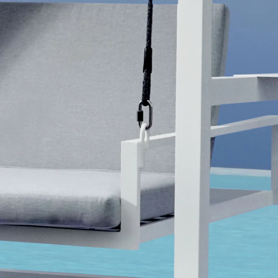 Hængende havegynge lavet af malet aluminium - Broccard Viadurini