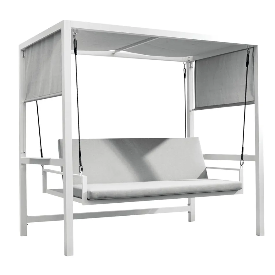 Ophængt havegynge lavet af malet aluminium - Broccard Viadurini