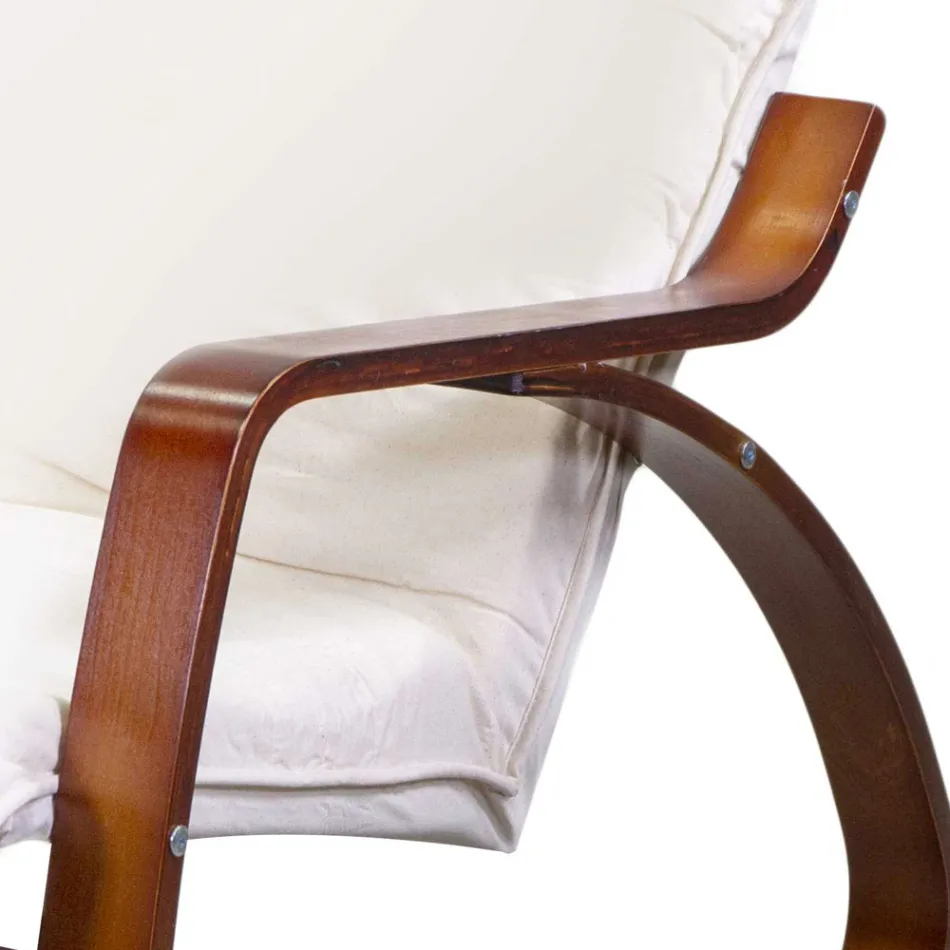 Indendørs gynge lavet af birketræ og stof - Abissi Viadurini