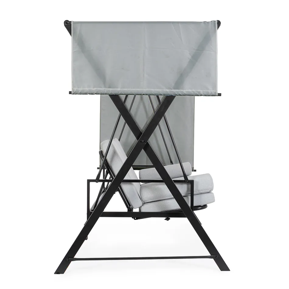 Gynge konvertibel til seng til haven i stål og stof - Tilbagekaldelse  Viadurini