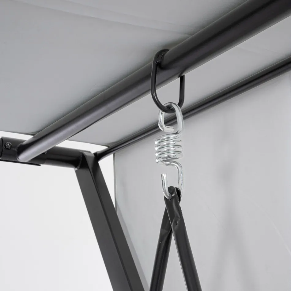 Gynge konvertibel til seng til haven i stål og stof - Tilbagekaldelse  Viadurini