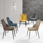 To polstrede stole med metalstel og et afbalanceret design - Silke Viadurini