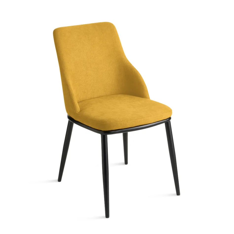 To polstrede stole med metalstel og et afbalanceret design - Silke Viadurini