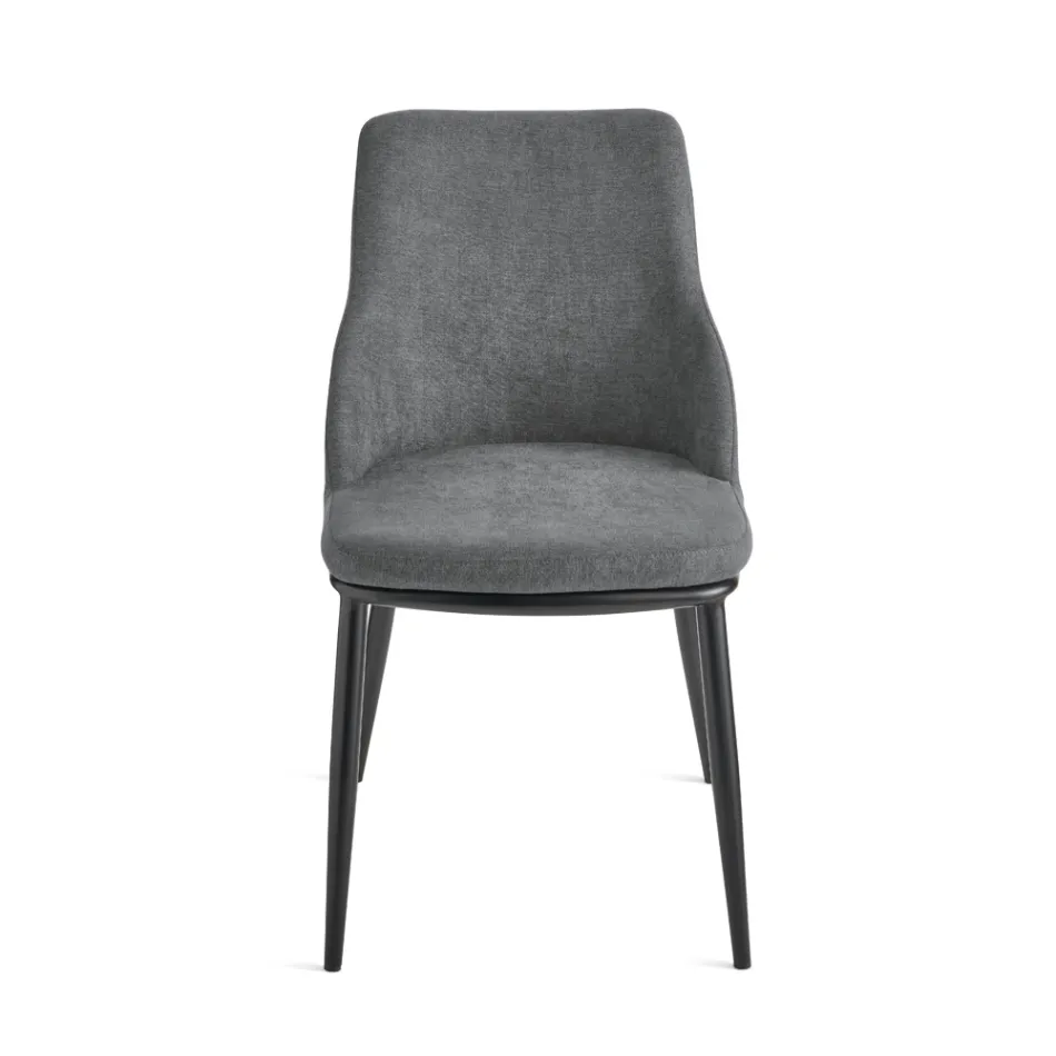 To polstrede stole med metalstel og et afbalanceret design - Silke Viadurini