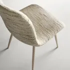To moderne stole i polstret stof og tofarvet malet metal - Miral Viadurini