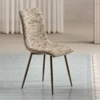 To moderne stole i polstret stof og tofarvet malet metal - Miral Viadurini