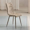 To moderne stole i polstret stof og tofarvet malet metal - Miral