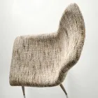 To moderne stole i polstret stof og tofarvet malet metal - Miral Viadurini