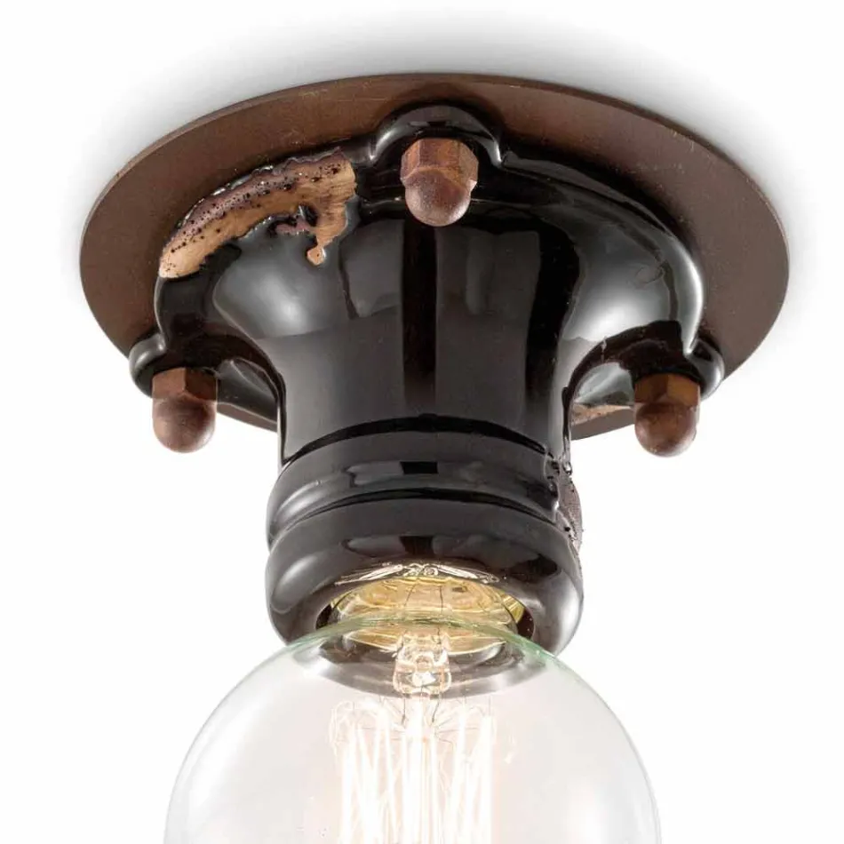 Design loft spotlight retro keramik og metal Cloe Ferroluce Viadurini