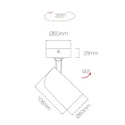 Justerbar loftslampe i hvid aluminium, 4 stk - Lazzaro Viadurini