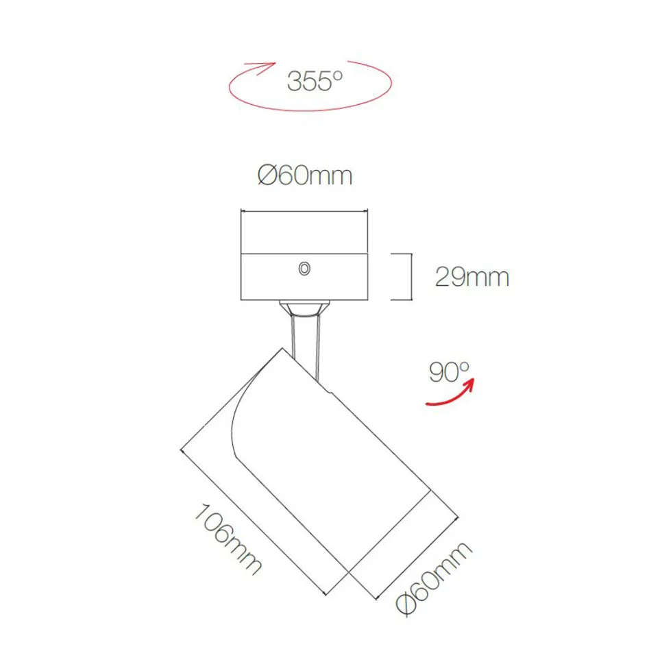 Justerbar loftslampe i hvid aluminium, 4 stk - Lazzaro Viadurini