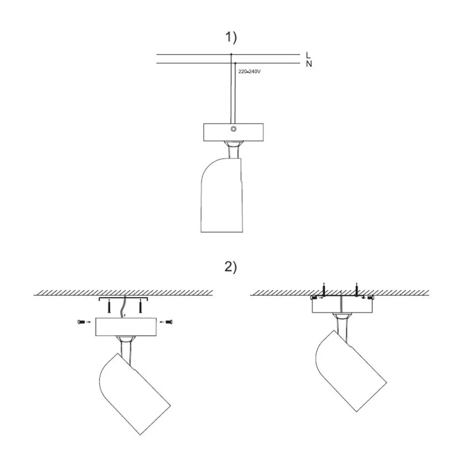 Justerbar loftslampe i hvid aluminium, 4 stk - Lazzaro Viadurini