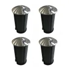 2W Rund Led Spotlight til Udendørs i Rustfrit Stål, 4 Stk - Borgmester Viadurini