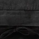 Firkantet pudebetræk i sort kraftig hør og snørebånd lavet i Italien - Matero Viadurini