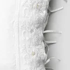 Hørpudebetræk med hvid blonde til luksusdesignseng lavet i Italien - Kiss Viadurini