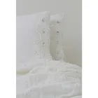 Hørpudebetræk med hvid blonde til luksusdesignseng lavet i Italien - Kiss Viadurini